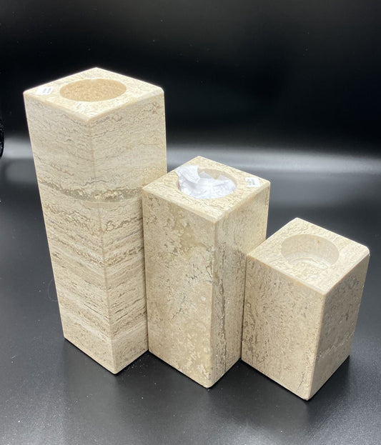 Light Marble Candle Sets