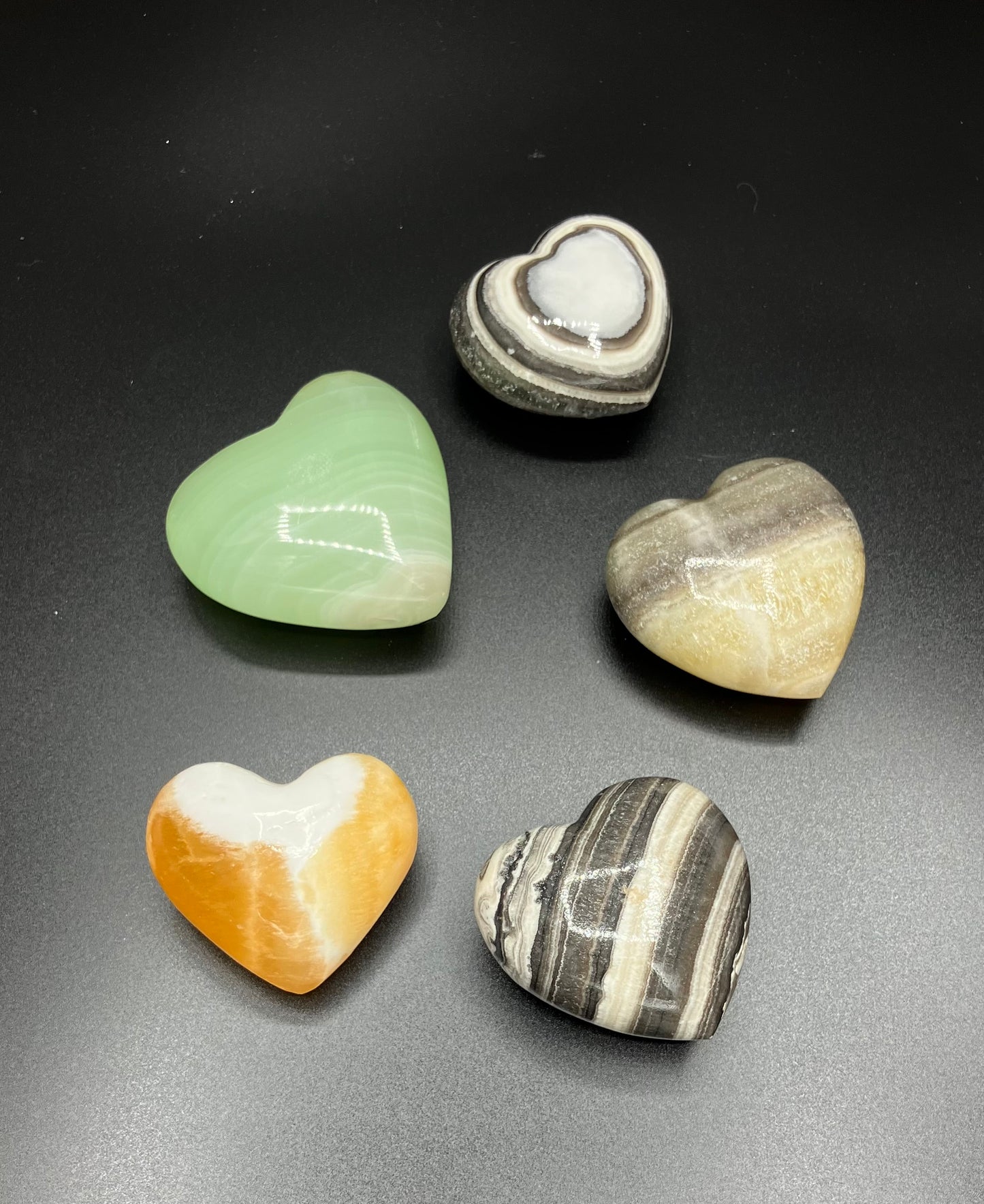 Calcite Hearts 2" and 3”