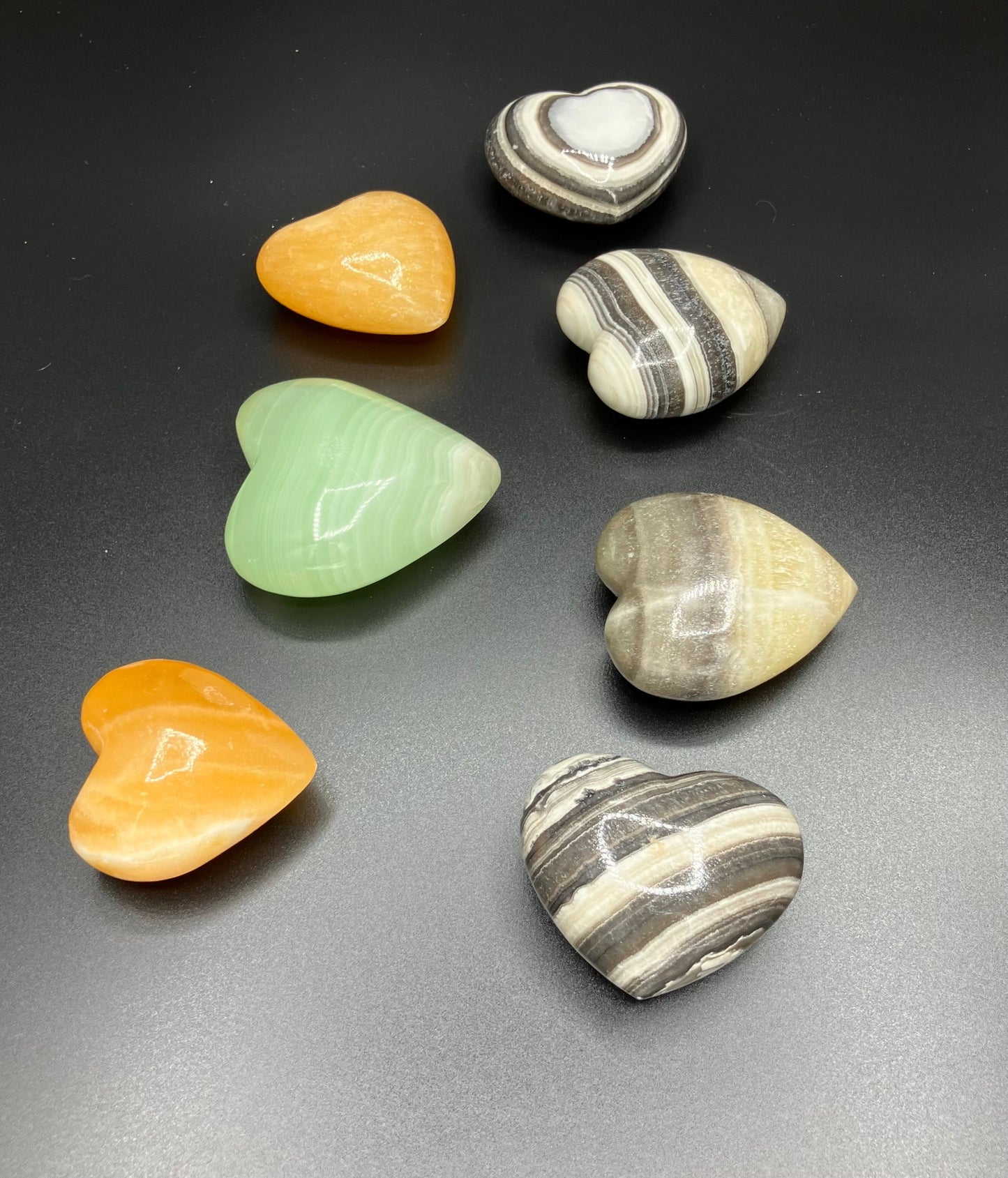 Calcite Hearts 2" and 3”